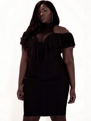 plus size black dress in store